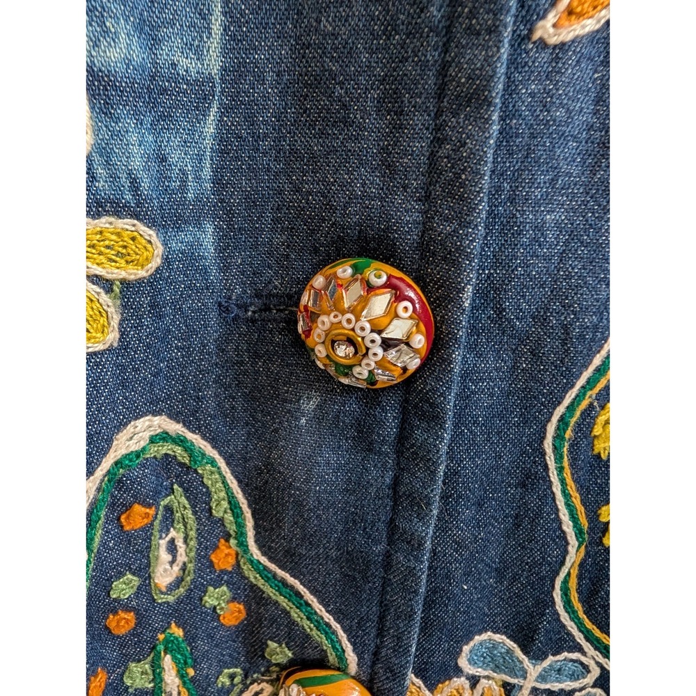 Sandy Starkman Denim Jacket Women's Embroidered Art‎ Wear Folkloric - Size M - Picture 4 of 6